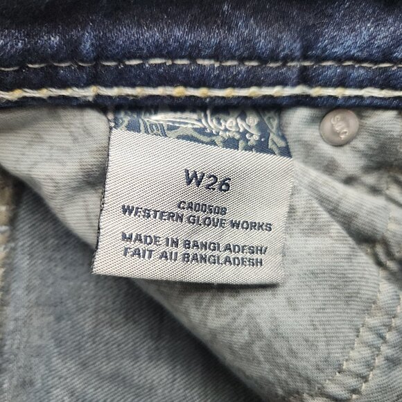 Silver Jeans Women's 26 Suki Low Rise Ankle Crop Thick Stitch Stretch Blue Denim - Picture 3 of 12